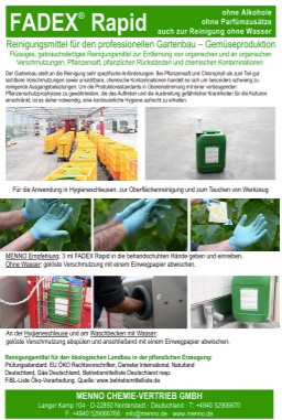 Dekontamination - Hände Desinfektion im Gartenbau gegen pyhtopathogene Viren wie ToBRFV